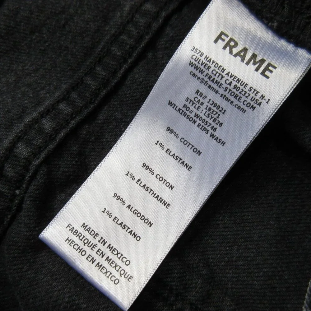 NWT FRAME Le Sylvie Slender Straight in Wilkinson Rips High Rise Jeans 27
